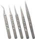 Wolfride Precision Stainless Steel Tweezers Tool Set for Electronics Repair and Crafting, 5 Pcs