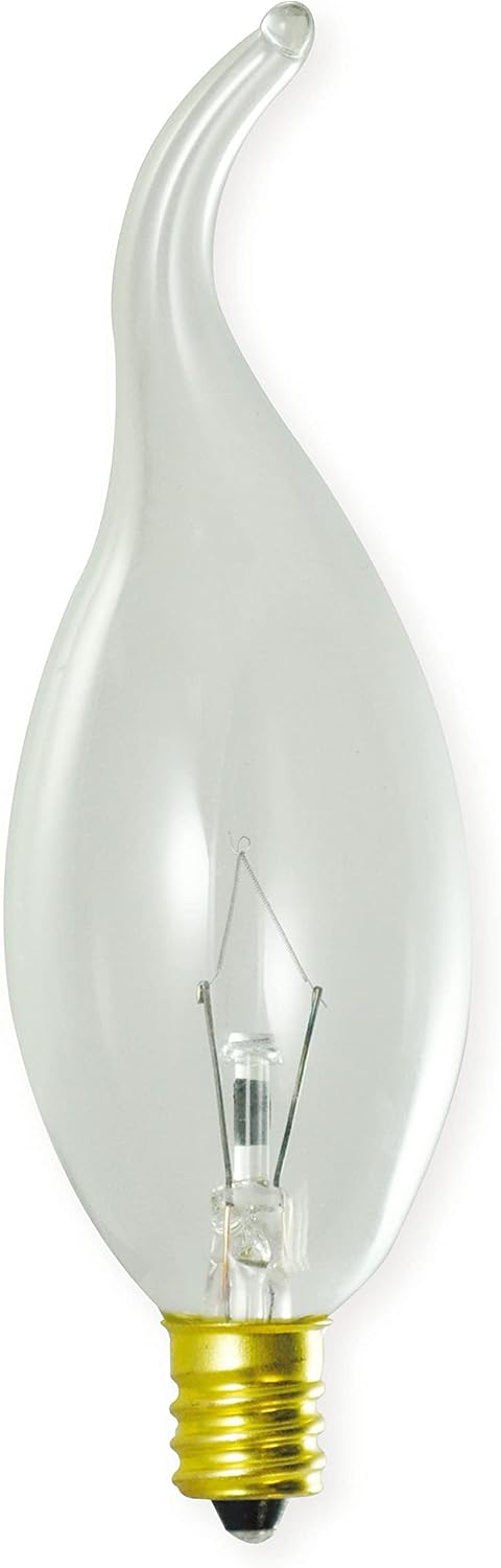 Bulbrite CA11 (E12) Bulb, 1 Count (Pack 1), Incandescent Candelabra Screw Base Light of Clear