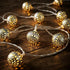 8.5Ft Moroccan String Lights Plug in, 10 LED Silver Metal Globe Fairy