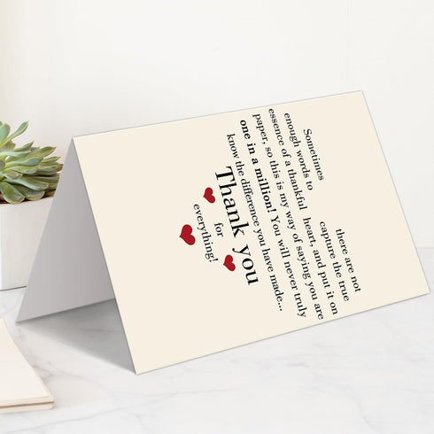 LiuuLi Thank You Card with Envelope, Gratitude Card,Thoughtful Appreciation Gift for Friend, Teacher, Boss, Coach
