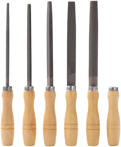 High Carbon Steel File Set with Wooden Handles Rasp File for Metal, Wood, Plastic, 5 Pieces by ACCOCO