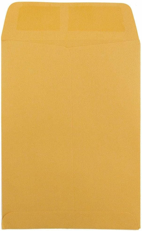 JAM PAPER 5 1/2 x 7 1/2 Open End Catalog Recycled Envelopes, Brown Kraft Manila, 100/Pack
