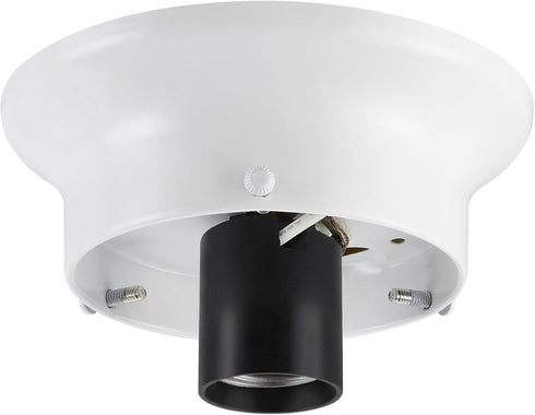 Aspen Creative 22102-03-1, 3-5/8" 4-3/4" 1-3/4" Flush Mount Ceiling Fixture Shade Holder Kit in Matte White Finish