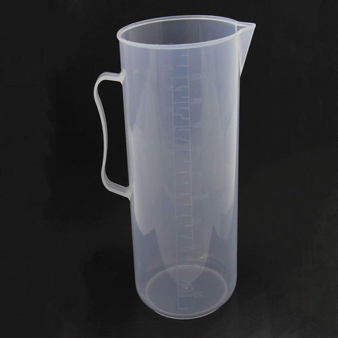 Othmro 2000ml Measuring Cup, Plastic Graduated Beaker with Handle for Lab Kitchen Liquids, 2pcs