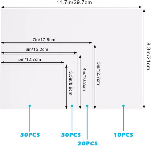 SNOMEL 4 200gsm (90 3.5 5, 4 6, 5 7, 8.3 11.7 Inch) Sizes Photo Paper, High Glossy White Photographic Paper, Advanced