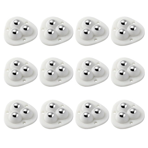 Comimark 12 pcs Household Adhesive Universal Wheel, Three-Ball Hole-Free Silent Hardware Accessories Small Pulley