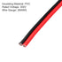 MECCANIXITY 26 Gauge 2 Core Parallel Silicone Wire, 50Ft/15M Long Red Black 26 AWG Flexible Extension Cord