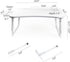 Height Adjustable Laptop Desk for Bed, Foldable Portable Bed Table with USB, Storage Drawer, Cup Holder, White