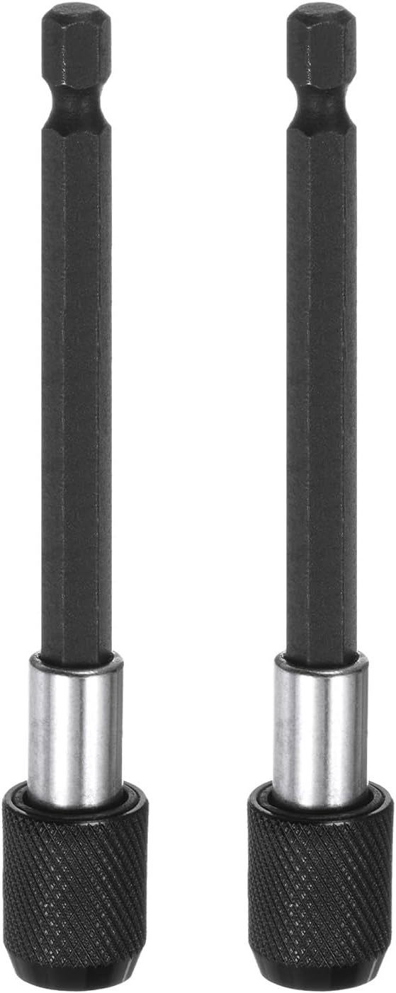 2pcs 100mm Magnetic Screwdriver Bits Holder, Quick Release Drill Bit Chuck Adapter with 1/4" Hex Shank