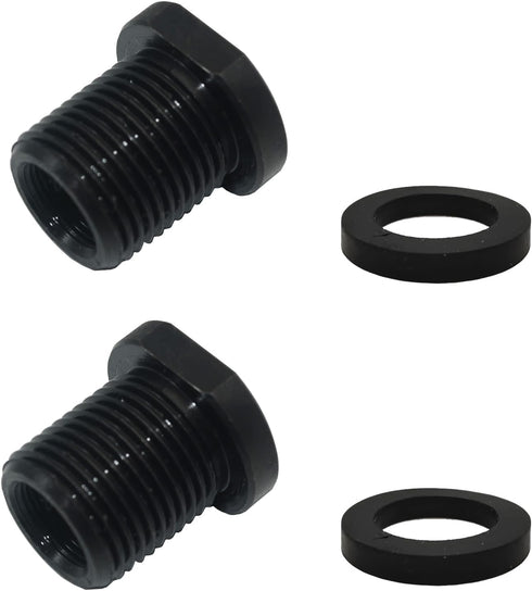 2 Pcs Thread Adapters and Washers, 1/2 * 28-3/4 * 16, Black