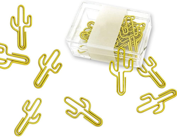 Binder Paper Clip, 30 Cute Cactus Paper Clips for Creative Decoration in Home, School, and Office (B)