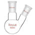 StonyLab 50ml Heavy Wall 2 Neck Round Bottom Flask with 19/22 Center and Side Standard Taper Joint