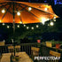 PERFECTDAY G40 25 Bulbs 27 Solar String Lights, Shatterproof LED Solar String Light Outdoor Umbrella Lights with - Ft