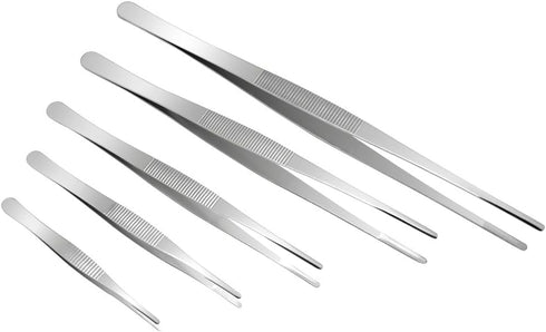 Hysagtek 5 Pcs Stainless Steel Gardening Tweezers Set, Large Long Plant Tweezers for Gardening, Kitchen, Succulents,
