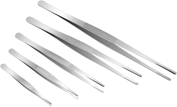 Hysagtek 5 Pcs Stainless Steel Gardening Tweezers Set, Large Long Plant Tweezers for Gardening, Kitchen, Succulents,