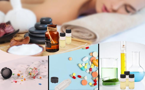 JIUWU 14pcs Mini Clear Glass Bottle Vials, 5ml with Plastic Cap, Leak-Proof for Essential Oils