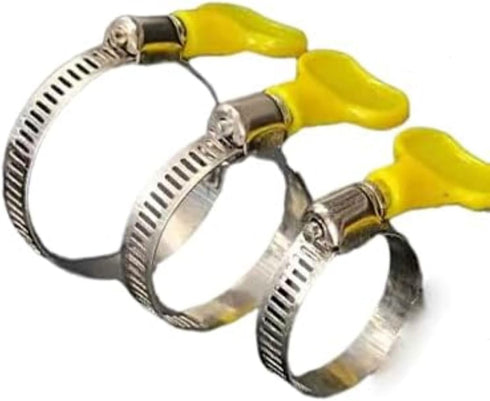 15-Pack Mixed Yellow Stainless Steel Hose Clamps, Adjustable Thumb Screw Key Type Clamps for Plumbing, Automotive