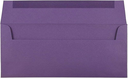 JAM PAPER #10 Business Premium Envelopes, Dark Purple, 4 1/8 x 9 1/2, 50/Pack with Peel and Seal Closure