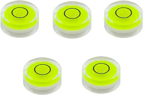 5Pcs Small Circular Bubble Levels with Double Sided Adhesive Bottom, Mini Stick-on Bubble Spirit Level Measuring Tools
