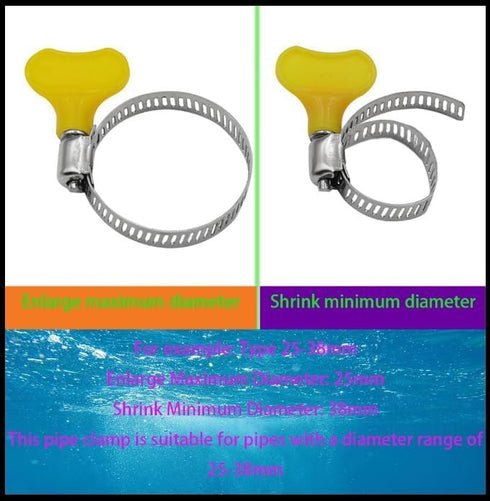 15-Pack Mixed Pack Yellow Stainless Steel Hose Clamps, Adjustable Thumb Screw Key Type Clamps for Plumbing