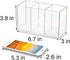 NIUBEE Acrylic Pen Holder, 3 Compartments Clear Pencil Organizer Cup for Desk Accessory Storage