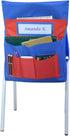 Eamay Chairback Buddy Pockets Chart - Kids School Supplies, Seat Storage Organizer for Classroom Chairs (Blue and Red)
