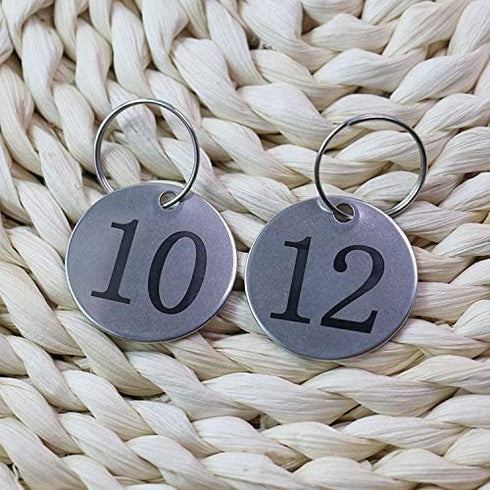 StayMax Metal Round Numbered Key Tags, ID Tags 1.18 Inches (1-10)