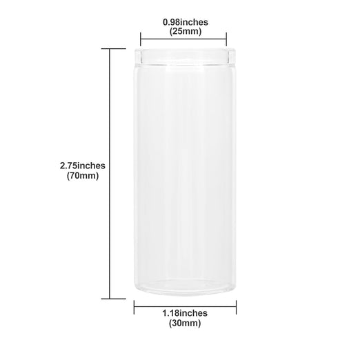 12PCS 30ml Glass Test Tubes with Cork Stoppers - Clear Flat Test Tubes for Bath Salt, Candy Storage