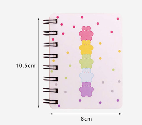 Yansanido Small Spiral Notebook, 4 Pcs 3.14 x 4.13 Inch, 4 Style Design, 80 Sheets - 160 Pages Journals for Study