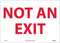 Safety Sign, "NOT AN EXIT", NMC M27PB, 14" Width x 10" Height, Pressure Sensitive Vinyl, Red on White