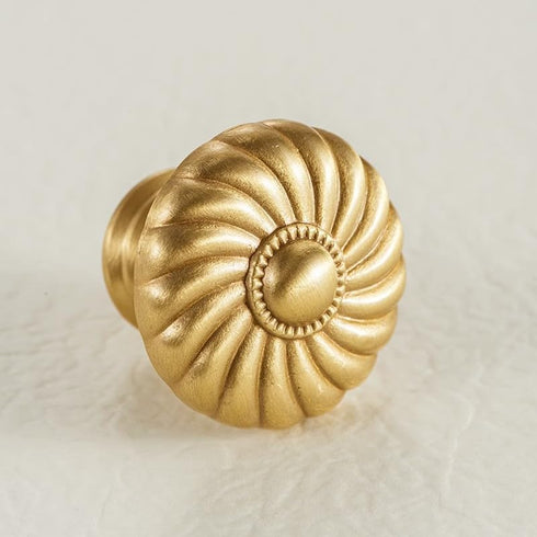 SANCHAKOU 2 Pack Cupboard Drawer Pull Handles Solid Bedside Table Brass Handle Chinese Gold Wardrobe Cabinet Handle