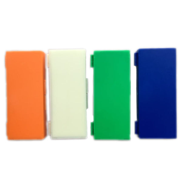 50-Place Microslide Slide Microscope Box Colors, Blue, Green, Orange, White (Pack of 4)