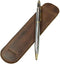 Hide & Drink Vintage Pen Sleeve, Full Grain Leather Office Essentials, Handmade Bookworm Accessories (Bourbon Brown)