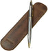 Hide & Drink Vintage Pen Sleeve, Full Grain Leather Office Essentials, Handmade Bookworm Accessories (Bourbon Brown)