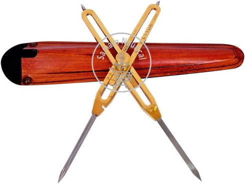 Humaira Nautical Brass Drafting Tool Proportional Divider 12 inch Scientific Instrument with Leather Cover