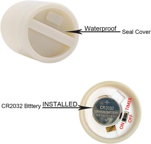 Set 12 1.5 2 Inch) GenSwin Waterproof Outdoor Flameless Candles Flickering with Timer, Battery Operated LED Pillar