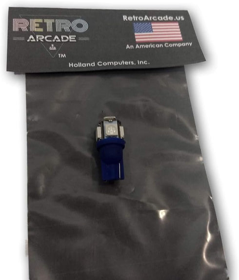 RetroArcade.us Pinball Replacement Bulb LED 13 Volt AC, 5050 Wedge Base T10 5-SMD