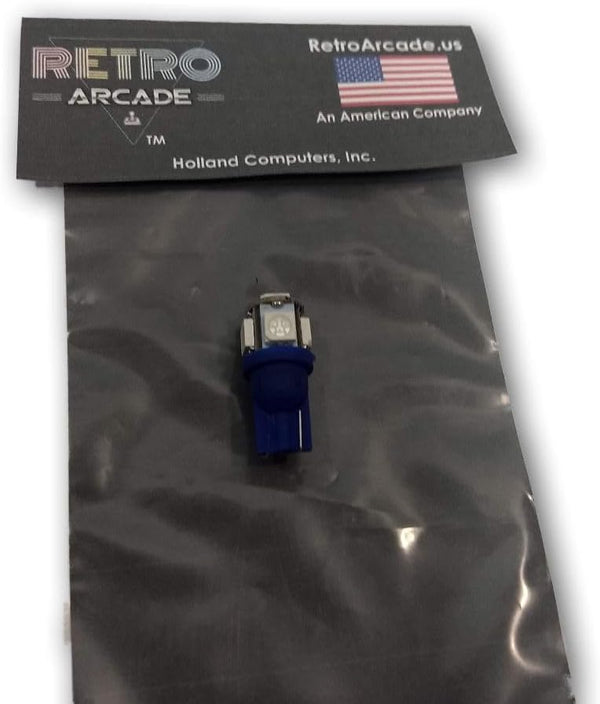 RetroArcade.us Pinball Replacement Bulb LED 13 Volt AC, 5050 Wedge Base T10 5-SMD
