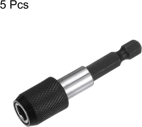 5pack 60mm Magnetic Screwdriver Bits Holder Extension, Quick Release Drill Bit Chuck Adapter for Power Tool