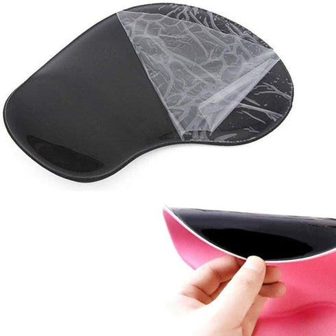 Office Mousepad with Gel Wrist Support, Ergonomic Gaming Desktop Memory Foam Mouse Pad, Pink