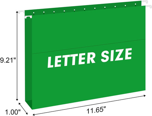 Extra Capacity Hanging File Folders, RAZCC 60 Pack - Letter Size Reinforced Hanging Folders with Heavy Duty 1 Inch