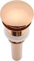 Zerodis Basin Sink Unslotted Pop Up Click Clack Sprung, Plug Drain Assembly for Bathroom Sink (Rose Gold)