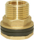 Hooshing Brass Bulkhead Fitting, 3/8" Female to 1/2" Male Thread Water Tank Connector with Rubber Ring