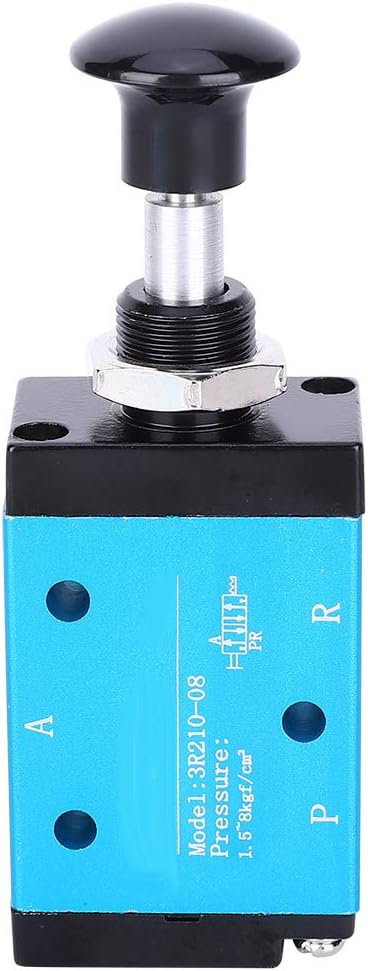 Pneumatic 1/4"NPT Two-Position Three-way Air Hand Lever Operated Valve, Manual Control Push-Pull 3R210-08