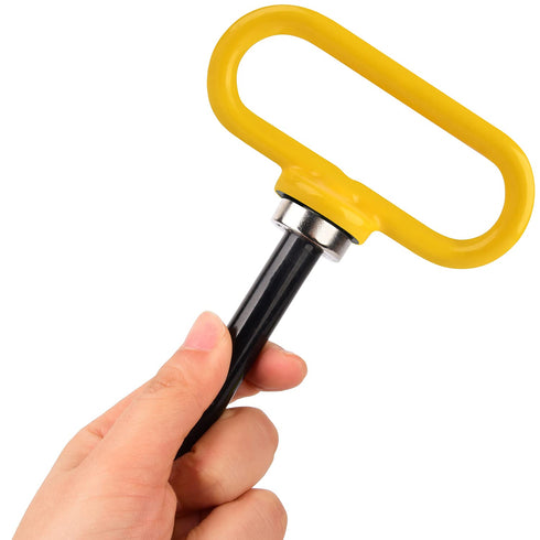 Yellow Magnetic Lawn Mower Trailer Hitch Pins, Ultra Strong Neodymium Magnet Pin for One Handed Hook On & Off