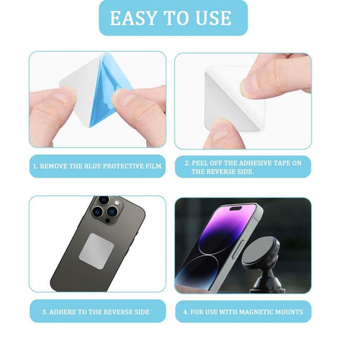 ZYMJBB 50pcs 1.18 1.18 Self-Adhesive Metal Plates for Magnetic Mounts, X in Square Stainless Steel Strips with Strong