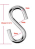 JY-MARINE 316 Hammock 30mm 3mm Thickness,12pieces S Hooks Stainless Steel Marine Grade Heavy Duty S Shaped Hooks Metal