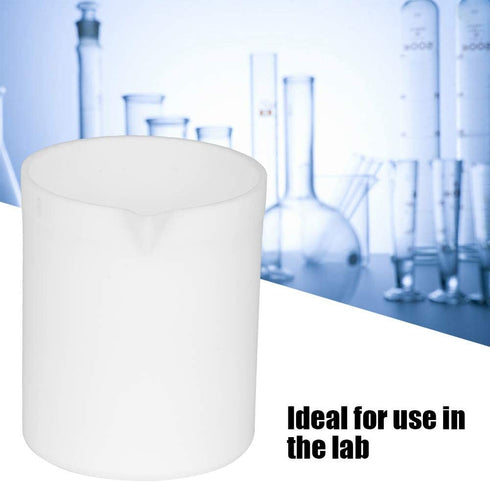 PTFE Teflon Beaker 250ml - Acid and Alkali Resistant White Measuring Cup for Lab, High Lubrication