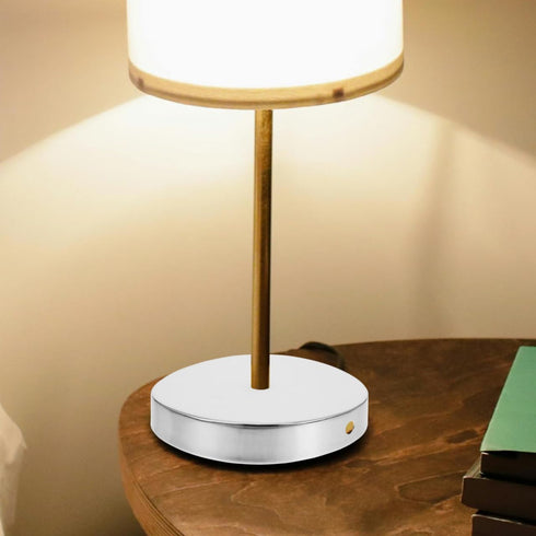 Table Lamp Base Round Metal Stand with Wire Pass-Through Flat Bottom DIY Lamp Base for Stable Bedroom and Living Room