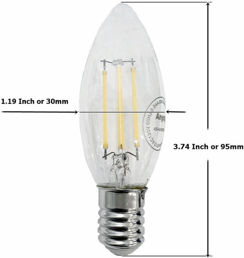 Anyray 1-LED Bulb 6-Watt E17 (40-Watt 50-Watt 60W Dimmable Intermediate Base Candle Light and Replacement) (Cool White)